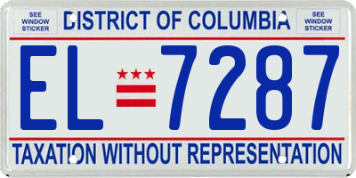 DC license plate EL7287