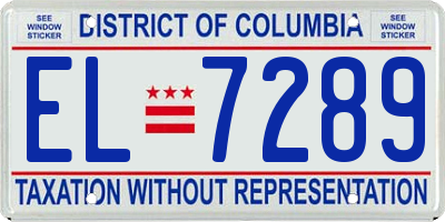 DC license plate EL7289