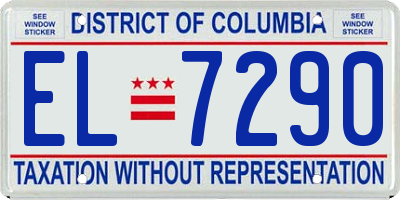 DC license plate EL7290