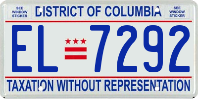 DC license plate EL7292