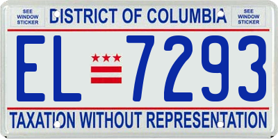 DC license plate EL7293
