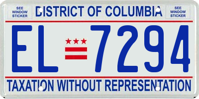 DC license plate EL7294