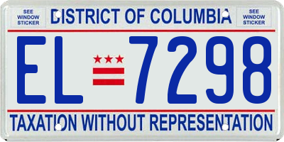 DC license plate EL7298