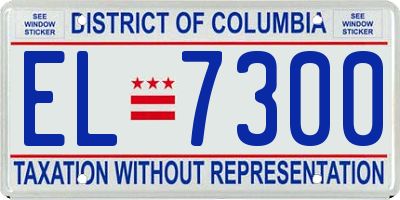 DC license plate EL7300