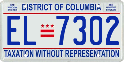 DC license plate EL7302