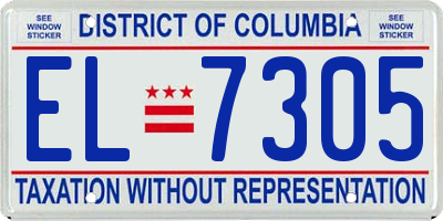 DC license plate EL7305