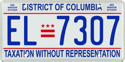 DC license plate EL7307
