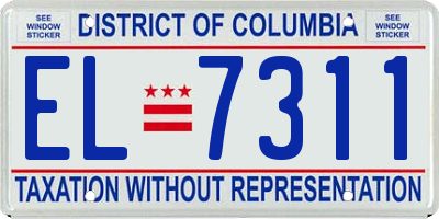 DC license plate EL7311
