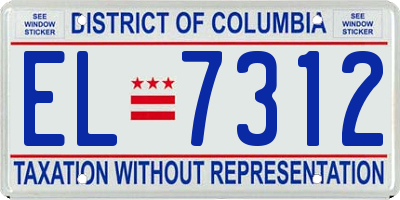 DC license plate EL7312