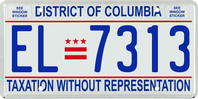 DC license plate EL7313