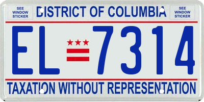 DC license plate EL7314