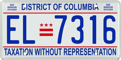 DC license plate EL7316