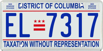 DC license plate EL7317