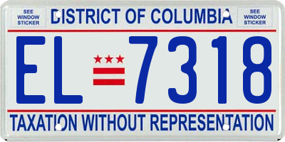 DC license plate EL7318