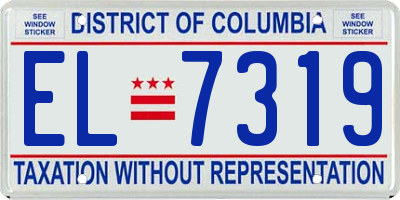 DC license plate EL7319