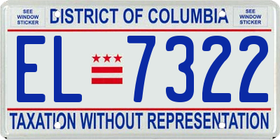 DC license plate EL7322
