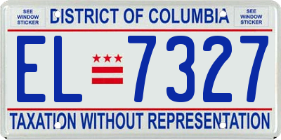 DC license plate EL7327