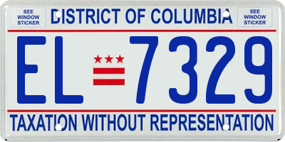 DC license plate EL7329