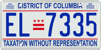DC license plate EL7335