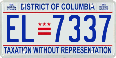 DC license plate EL7337