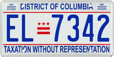 DC license plate EL7342