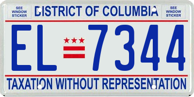DC license plate EL7344