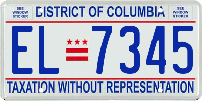 DC license plate EL7345