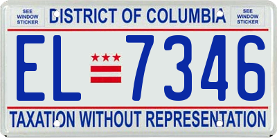 DC license plate EL7346