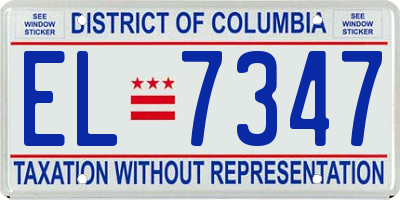DC license plate EL7347