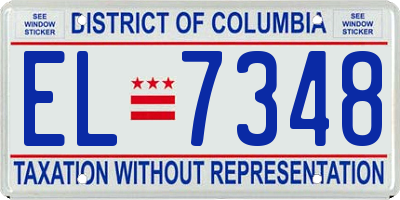 DC license plate EL7348