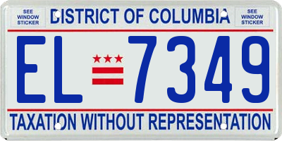 DC license plate EL7349