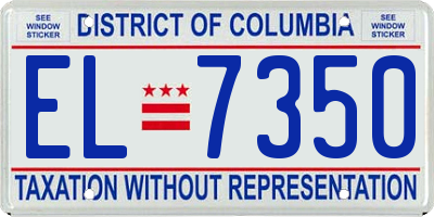 DC license plate EL7350