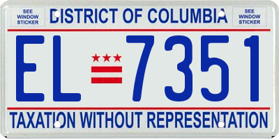 DC license plate EL7351