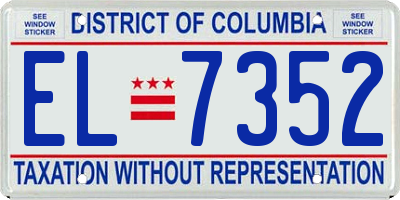 DC license plate EL7352