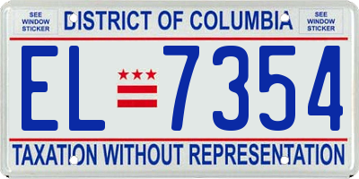 DC license plate EL7354