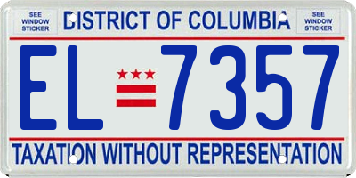 DC license plate EL7357