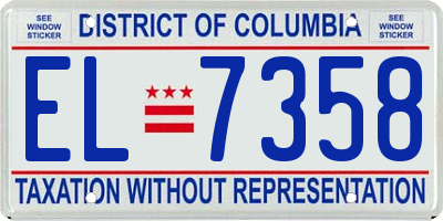 DC license plate EL7358