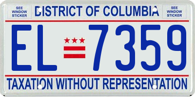 DC license plate EL7359