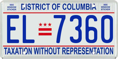 DC license plate EL7360
