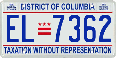 DC license plate EL7362