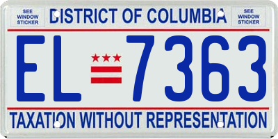DC license plate EL7363