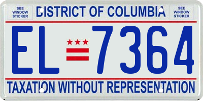 DC license plate EL7364