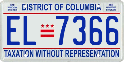 DC license plate EL7366