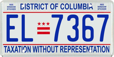 DC license plate EL7367