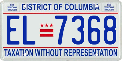 DC license plate EL7368