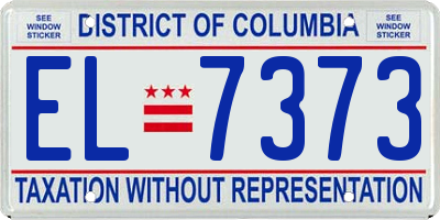 DC license plate EL7373