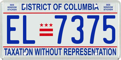 DC license plate EL7375
