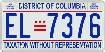DC license plate EL7376