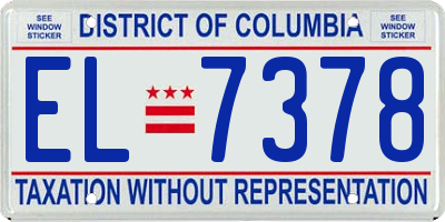 DC license plate EL7378