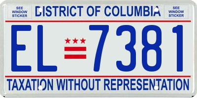 DC license plate EL7381